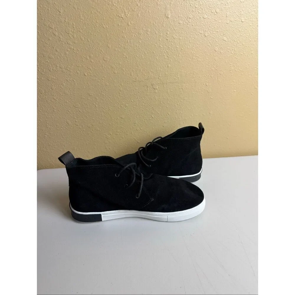 STRAUSS + RAMM Men’s Chukka High Top Perforated Suede Leather 12 M Black